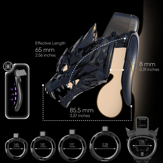 Starborn Dragon Chastity Cage Starlight Black (Midi)