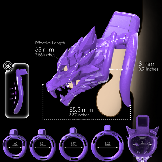 Starborn Dragon Chastity Cage Starlight Purple (Midi)