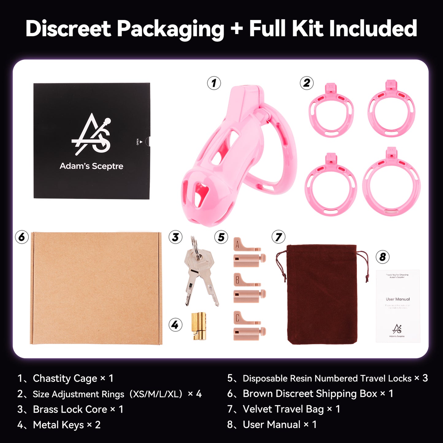COVENANT Keuschheitsgürtel für Herren Süßrosa L