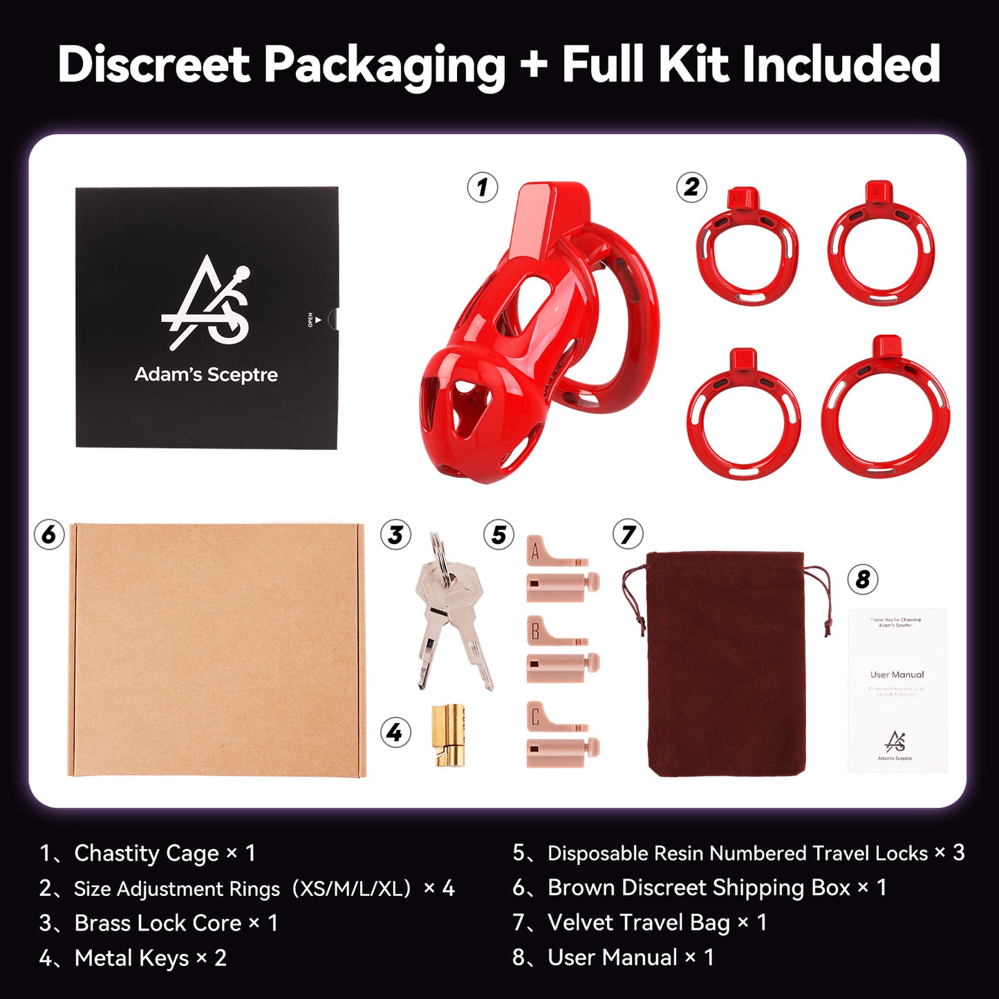 Thorn Chastity Cage  Red (M)