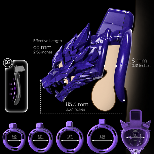 Starborn Dragon Chastity Cage Purple (Standard)