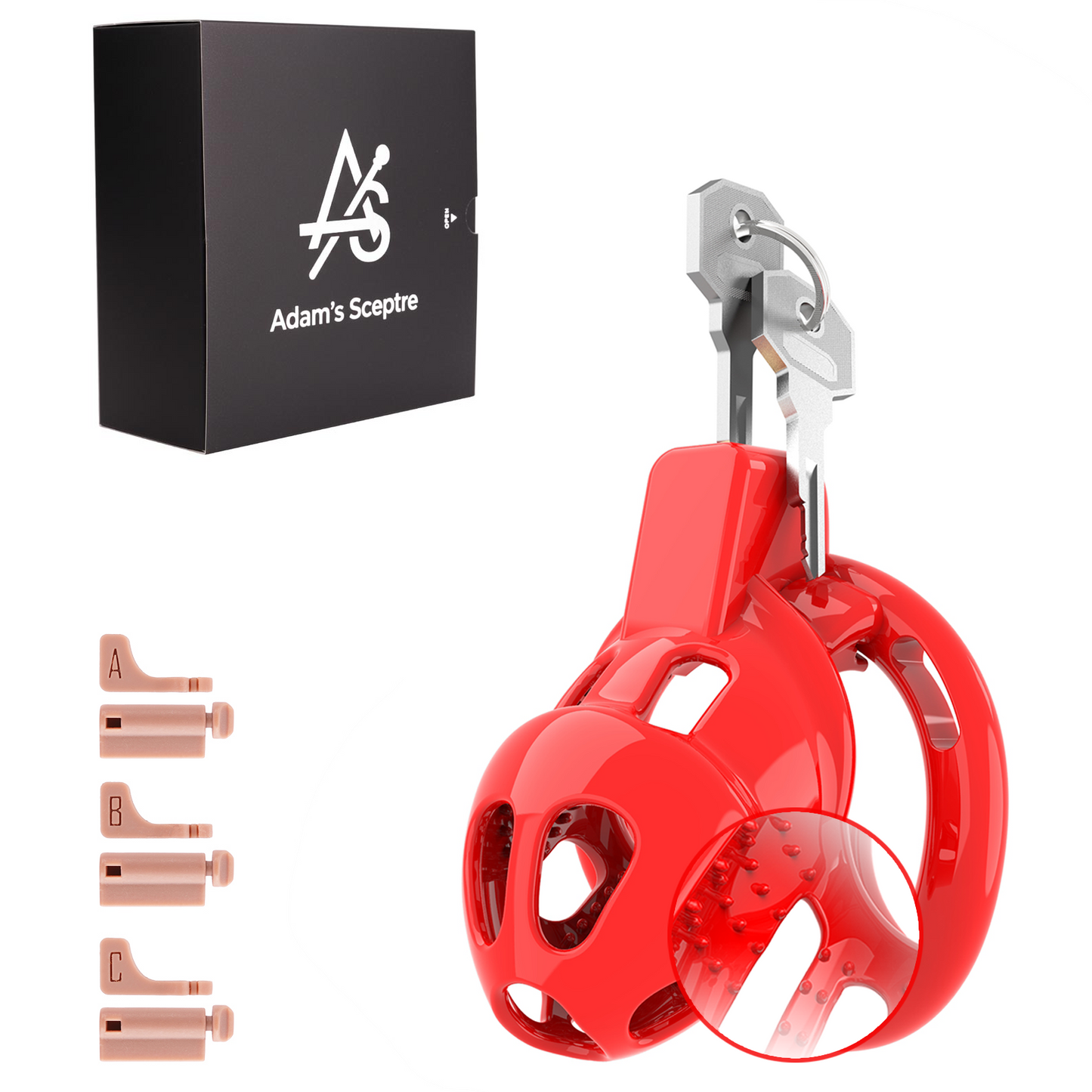 THORN Keuschheitsgürtel für Männer, Rot, S