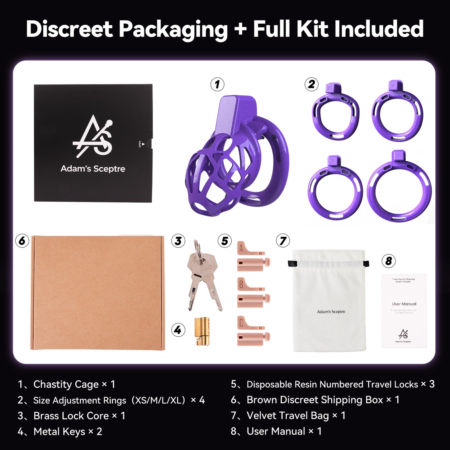 Sigil Chastity Cage Starlight Purple 2.64″ S
