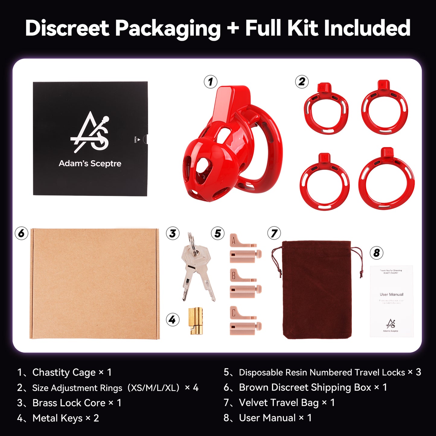 Thorn Chastity Cage  Red (S)