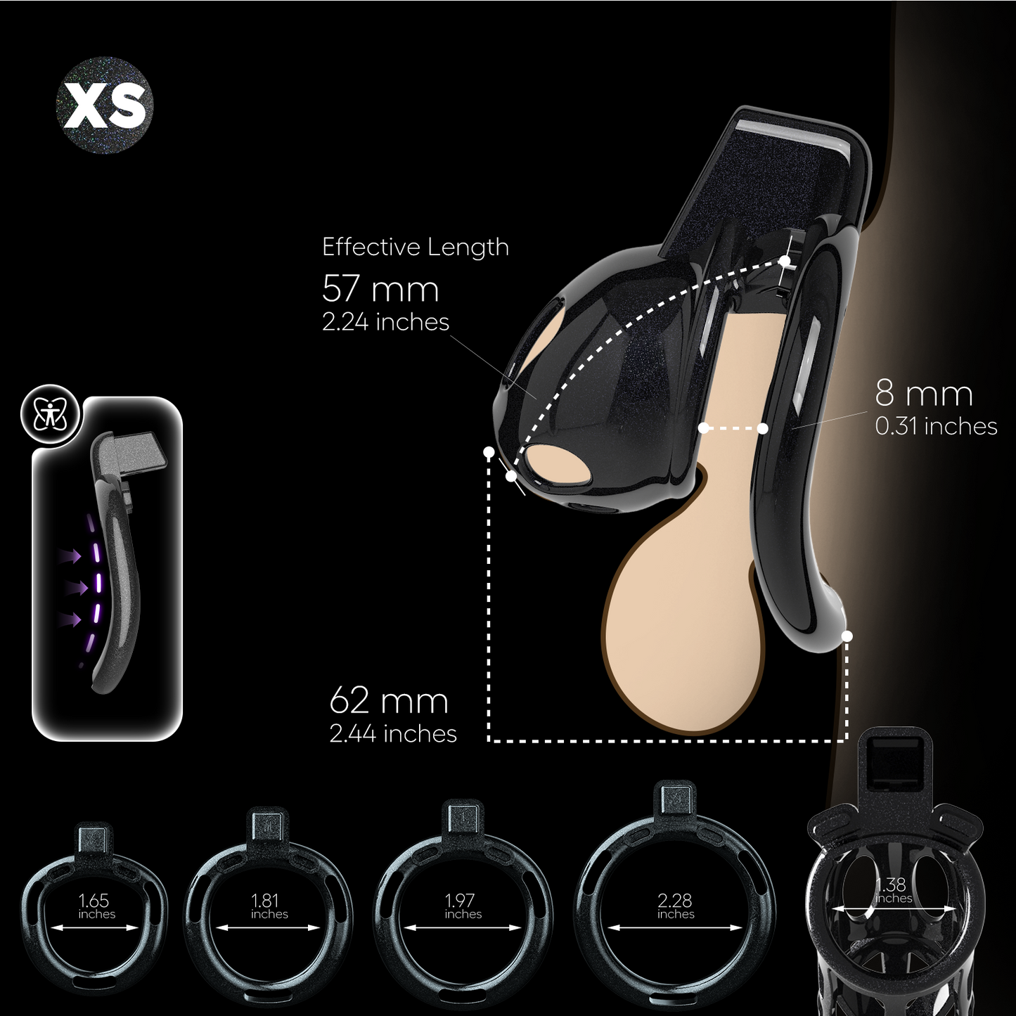 Covenant Chastity Cage Starlight Black (XS)