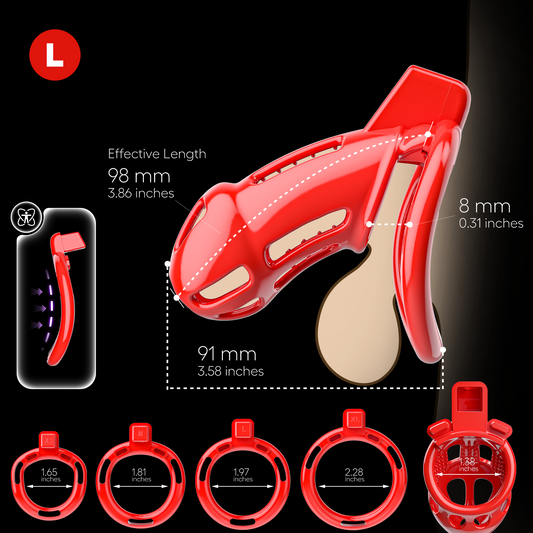 Thorn Chastity Cage Red 3.86″ L