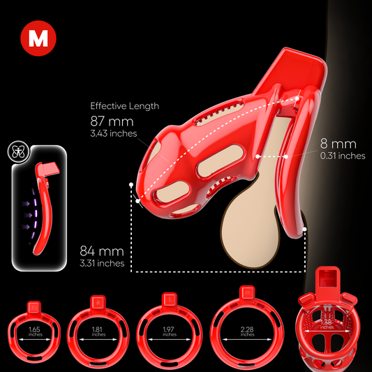 Thorn Chastity Cage  Red 3.43″ M