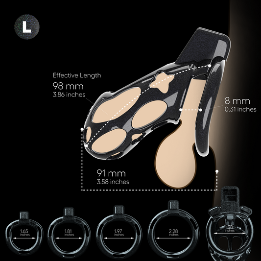 Xeon Chastity Cage Starlight Black 3.86″ L