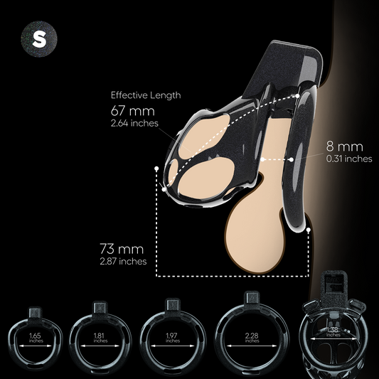 Xeno Chastity Cage Starlight Black 2.64″ S