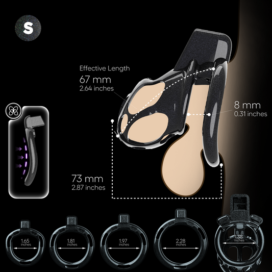 Xeno Chastity Cage Starlight Black 2.64″ S
