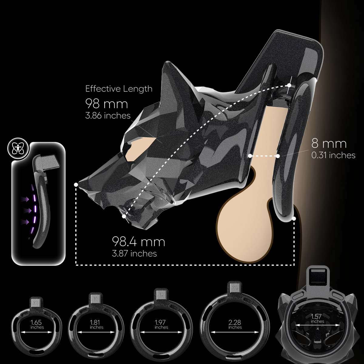Starborn Wolf Chastity Cage (Max)