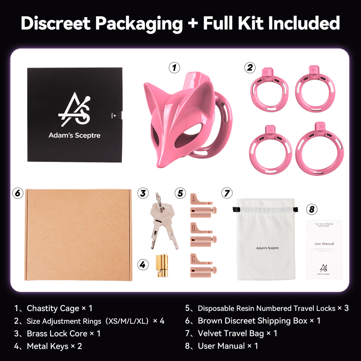 Starborn Fox Chastity Cage Candy Pink (Standard)