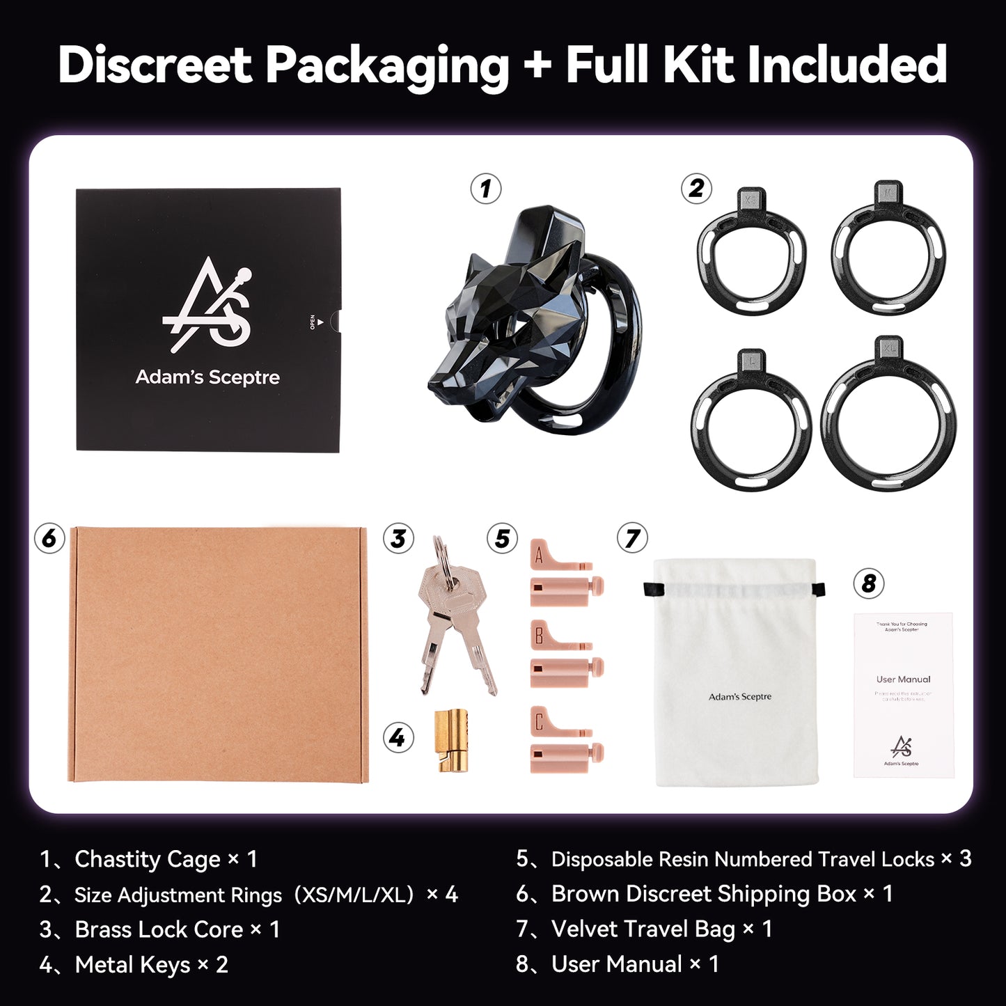 Starborn Wolf Chastity Cage 2.25″ Pouty Mini