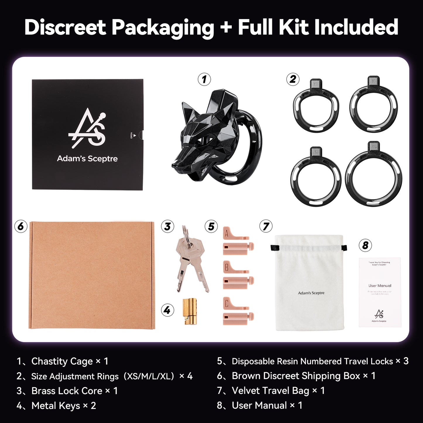 Starborn Wolf Chastity Cage 2.25″ Mini